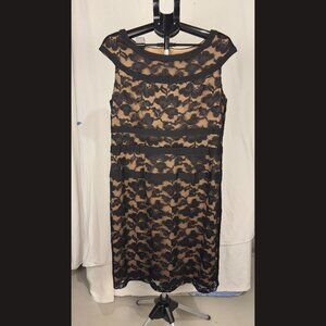 Connected Apparel Women's Brown & Black Lace Dress Size 16 – Elegant Cocktail Dr